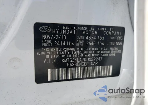 2019 Genesis G70 Elite из США, поврежденный, VIN KMTG34LA7KU032247